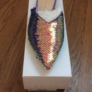 Leith purple sequin slides size 7